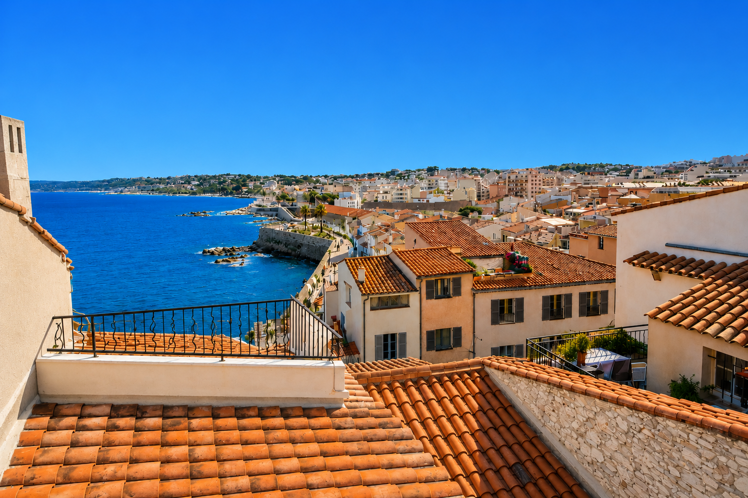 Maison Soleiha rooftop sea-view terrace in Old Antibes