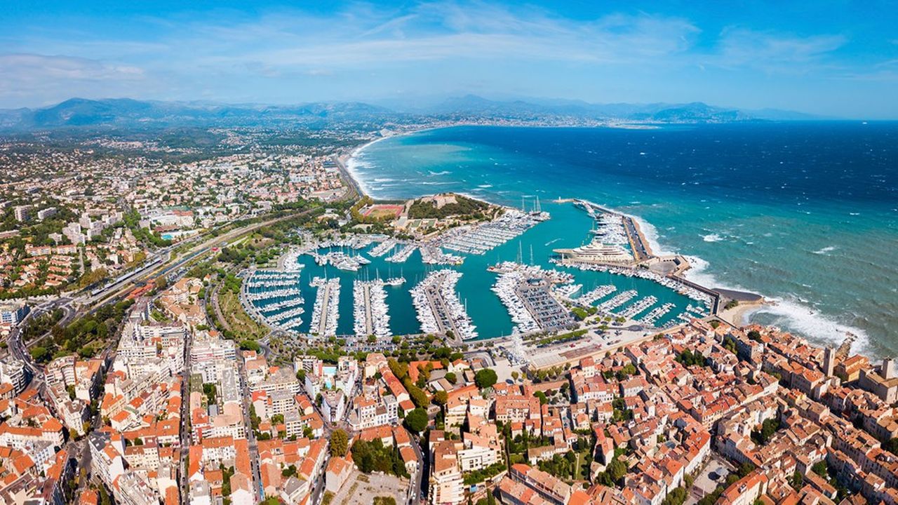 Aerial view of Port Vauban and Old Antibes