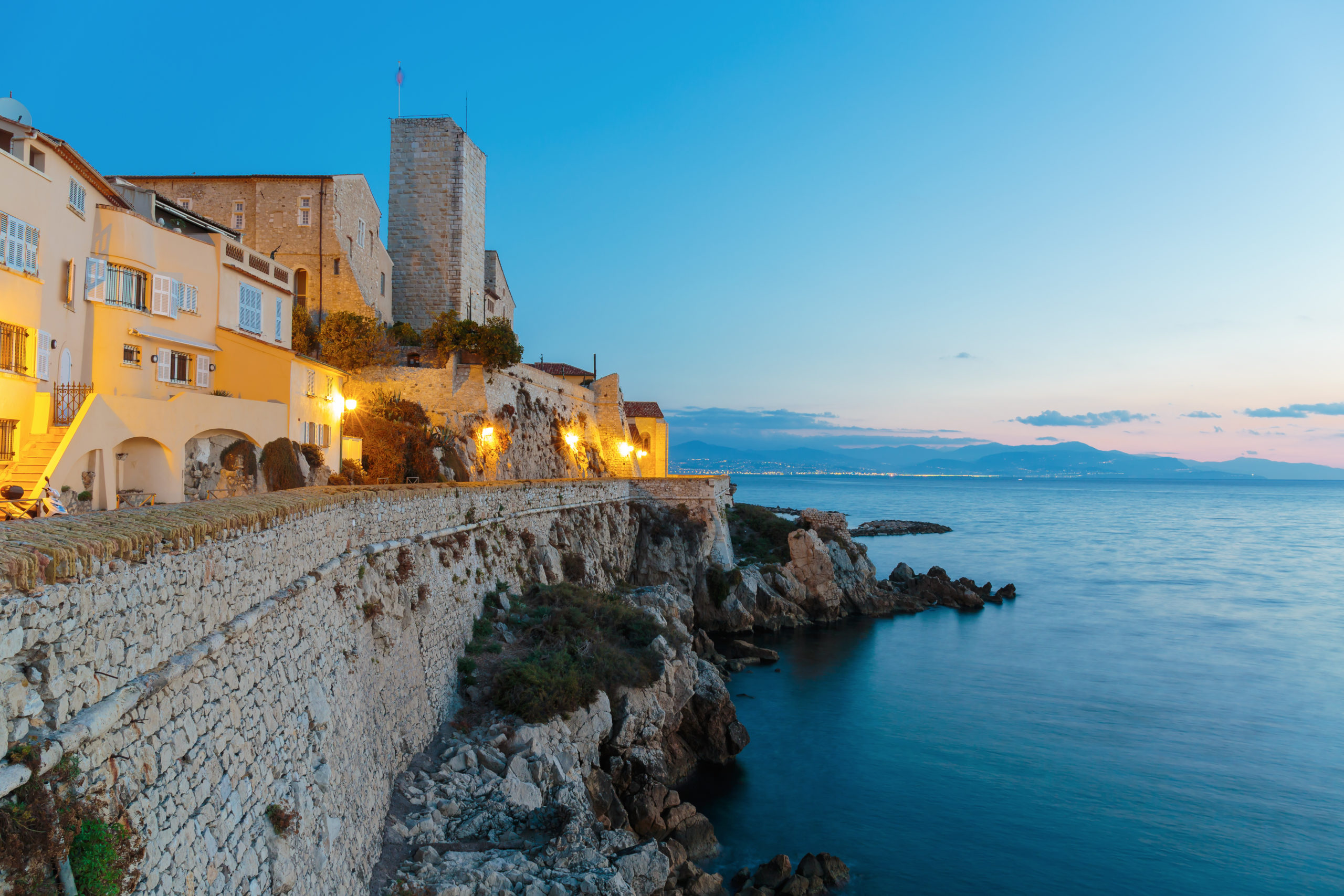Old Antibes ramparts near curated private homes