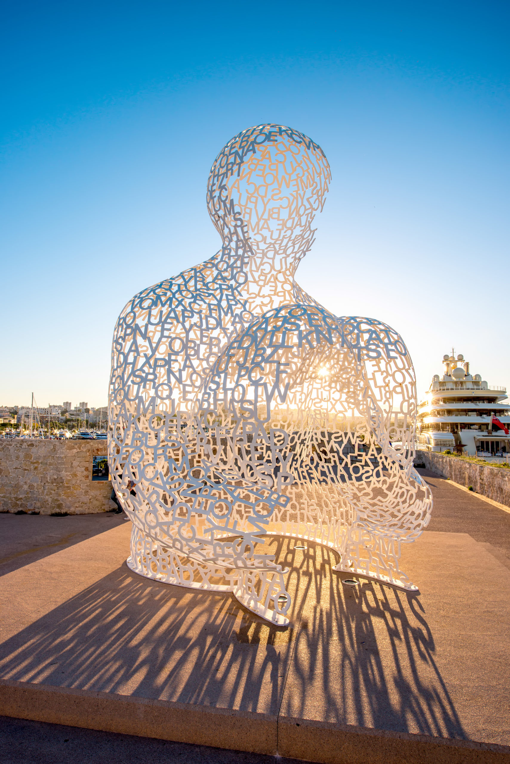 Nomade sculpture near Port Vauban in Antibes
